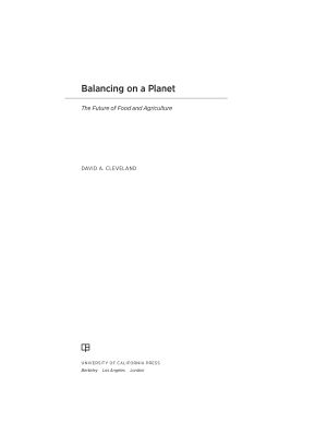 [California Studies in Food and Culture 46] • Balancing on a Planet